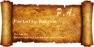 Partelly Ambrus névjegykártya